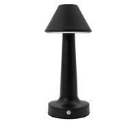 Happy Homewares Short Matte Black Modern Rechargeable Led Touch Dimmable Table Lamp