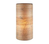 Happy Homewares Sleek Designer Bamboo Wood Effect Table Lamp with Black Birds and Trees Inner Lining | Vivid and Eye-Catching Effect | 26cm x 13cm