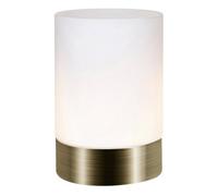 Happy Homewares Small Antique Brass Touch Dimmable Table Lamp With Frosted Glass Shade