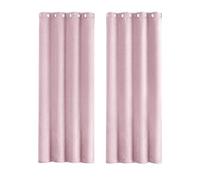 Happy Homewares Soft Pink Lined Blackout Eyelet Curtains - 46 x 54 Inch Drop - 2 Panel