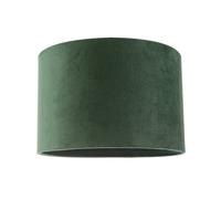 Happy Homewares Soft Velvet Forest Green Fabric Round Lamp Shade for Table or Pendant