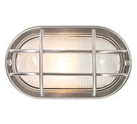 Happy Homewares Stainless Steel Cast Aluminium Outdoor Oval Bulkhead Wall Light