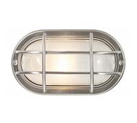 Happy Homewares Stainless Steel Cast Aluminium Outdoor Oval Bulkhead Wall Light