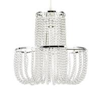 Happy Homewares Striking Two Tier Chandelier Style Pendant Shade With Chrome Frame