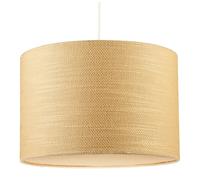 Happy Homewares Sunlight Yellow Textured Linen Pendant Lighting Shade with Diffuser in Mustard | Size: 12 inches Happy Homewares Mustard 12 inches
