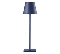 Happy Homewares Tall Navy Blue Modern Rechargeable Touch Table Lamp with Metal Shade - USB-C Cable Included | 3-Step Touch Dimmer | 5200mAh Power | 3w 3000k LED