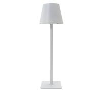 Happy Homewares Tall Rechargeable Touch Dimmable Table Lamp with Metal Cone Shade in White Happy Homewares White