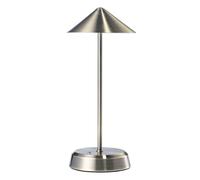 Happy Homewares Tall Sleek Antique Rechargeable Touch Dimmable IP44 Table Lamp with Metal Shade