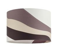 Happy Homewares Taupe and Brown Linen Lamp Shade with Inner and Outer Wavy Design