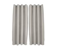 Happy Homewares Taupe Ash Grey Linen Blackout Curtains - 46 x 63 Inch Drop - Elegant Eyelet Curtains with Soft Linen Texture - 2 Panels for Bedroom or Living Room