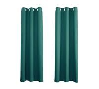 Happy Homewares Teal Blackout Curtains - 46 x 54 Inch Drop - Elegant Eyelet Curtains with Thermal Insulation - 2 Panels for Bedroom or Living Room