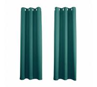 Happy Homewares Teal Blackout Curtains - 46 x 72 Inch Drop - Elegant Eyelet Curtains with Thermal Insulation - 2 Panels for Bedroom or Living Room
