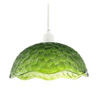 Happy Homewares Tortoise Designed Emerald Green Glass Textured Ceiling Light Shade Happy Homewares Emerald