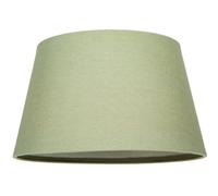 Traditional 14 Inch Olive Green Linen Drum Table/Pendant Lampshade 60w Maximum | with Inner Cotton Fabric Lining | Reversible Gimbal by Happy Homewares