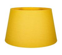 Traditional Mustard Ochre Linen Fabric Drum Table/Pendant Lampshade | 60w Maximum | Inner Fabric Lining | 30cm Diameter by Happy Homewares