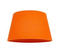 Happy Homewares Traditional 30cm Vivid Orange Linen Fabric Drum Table/Pendant Shade 60w Maximum