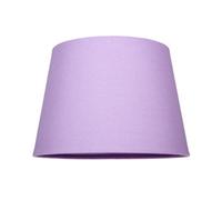 Traditional 8 Inch Soft Lilac Linen Fabric Drum Table/Pendant Lamp Shade 40w Maximum | Inner Luxurious Matching Cotton Lining | 20cm Bottom Diameter by Happy Homewares