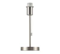 Happy Homewares Traditional and Classic Table Lamp Base in Satin Nickel with Pull Cord Switch | 31cm x 13cm | 1 x 11w LED