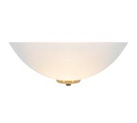 Happy Homewares Traditional Antique Brass Flush Wall Uplighter with Opal Swirl Glass Diffuser