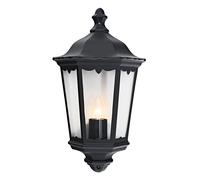 Happy Homewares Traditional Black Cast Aluminium Outdoor Lantern Wall Light