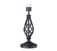 Happy Homewares Traditional Black Table Lamp Base With Twist Metal Stem Design And Inline Switch