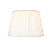 Traditional Classic Cream Faux Silk Pleated Inner Lined Lamp Shade - 10" Diameter and 60w Maximum by Happy Homewares