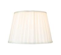 Traditional Classic Cream Faux Silk Pleated Inner Lined Lamp Shade - 12" Diameter and 60w Maximum by Happy Homewares