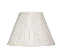 Traditional Classic Cream Faux Silk Pleated Inner Lined Lamp Shade - 8" Diameter and 40w Maximum by Happy Homewares