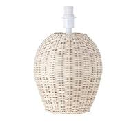 Happy Homewares Traditional Classic Design Natural Light Brown Woven Rattan Table Lamp Base with White Cable and Inline Rocker Switch | 1 x E14 60w Maximum | 30cm Height