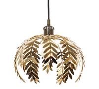 Traditional Fern Leaf Designed Easy Fit Ceiling Pendant Light Shade in Polished Gold Finish | 28cm Diameter | 60w Maximum by Happy Homewares
