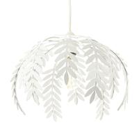 Traditional Fern Leaf Designed Easy Fit Ceiling Pendant Light Shade in White Gloss Finish | 28cm Diameter | 60w Maximum by Happy Homewares