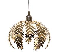 Happy Homewares Traditional Fern Leaf Designed Easy Fit Ceiling Pendant Light Shade in Polished Gold Finish | 28cm Diameter | 60w Maximum