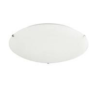 Happy Homewares Traditional Frosted White Flush 30cm Glass Ceiling Light Fitting with Soft Swirl Decoration | 2 x E27 |for Lounge, Hallway. Kitchen, Dining Room etc