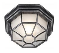 Happy Homewares Traditional Hexagonal Black/silver Flush Ceiling Porch Light