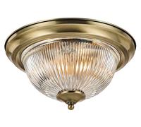 Happy Homewares Traditional IP44 Bathroom Ceiling Light With Stylish Glass Shade in Metallic Gold Happy Homewares Metallic Gold