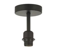 Happy Homewares Traditional Matt Black Ceiling Light Fitting for Industrial Style Light Bulbs