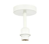 Traditional Matt White Ceiling Light Fitting for Industrial Style Light Bulbs | 12cm x 17cm | Suitable for Lamp Shades with E27 Lamp Holder by Happy Homewares