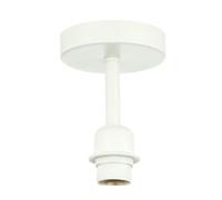 Happy Homewares Traditional Matt White Ceiling Light Fitting for Industrial Style Light Bulbs | 12cm x 17cm | Suitable for Lamp Shades with E27 Lamp Holder