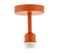 Happy Homewares Traditional Matte Orange Ceiling Light Fitting for Industrial Style Light Bulbs | 12cm x 17cm | Suitable for Lamp Shades with E27 Lamp Holder