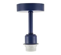 Happy Homewares Traditional Midnight Blue Ceiling Light Fitting for Industrial Style Light Bulbs | 12cm x 17cm | Suitable for Lamp Shades with E27 Lamp Holder