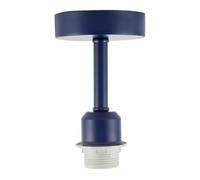 Happy Homewares Traditional Midnight Blue Ceiling Light Fitting for Industrial Style Light Bulbs | 12cm x 17cm | Suitable for Lamp Shades with E27 Lamp Holder