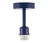 Happy Homewares Traditional Midnight Blue Ceiling Light Fitting for Industrial Style Light Bulbs | 12cm x 17cm | Suitable for Lamp Shades with E27 Lamp Holder