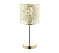 Happy Homewares Classic Chic Moroccan Themed Shiny Gold Table Lamp with Inline Switch