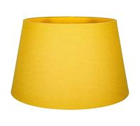 Happy Homewares Traditional Mustard Ochre Linen Fabric Drum Table/Pendant Lampshade | 60w Maximum | Inner Fabric Lining | 30cm Diameter
