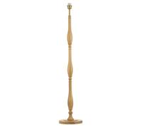 Happy Homewares Traditional and Classic Oak Wood Floor Lamp Base with Sleek Triple Segment Design | 133cm x 25cm | Inline Foot Switch on White Cable