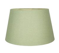 Happy Homewares Traditional Olive Green Linen Fabric Drum Table/Pendant Lampshade | 60w Maximum | Inner Fabric Lining | 30cm Diameter