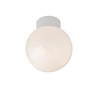 Happy Homewares Traditional Opal Glass Globe IP44 Bathroom Ceiling Light Fitting