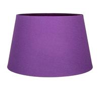 Happy Homewares Traditional Purple Linen Fabric Drum Table/Pendant Lampshade | 60w Maximum | Inner Fabric Lining | 30cm Diameter