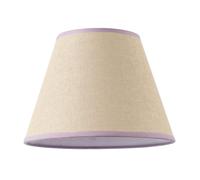 Happy Homewares Traditional Rattan Tweed Lamp Shade with Lilac Cotton Fabric Trims