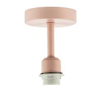 Happy Homewares Traditional Soft Blush Pink Ceiling Light Fitting for Industrial Style Light Bulbs | 12cm x 17cm | Suitable for Lamp Shades with E27 Lamp Holder